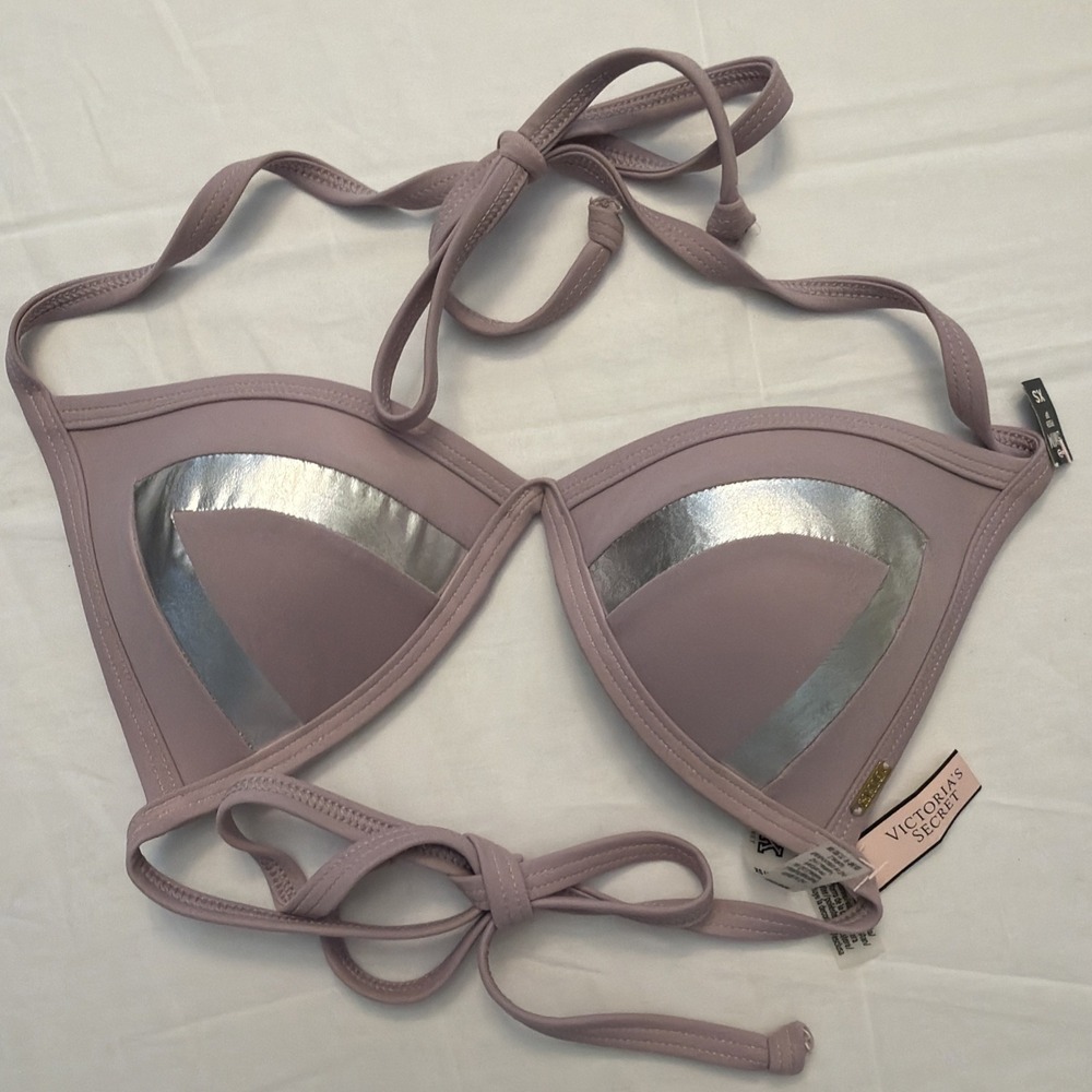 Victoria Secret PINK Bikini‎ Swim Suit Push-Up Padded Bikini Top  Lavender Sz XS